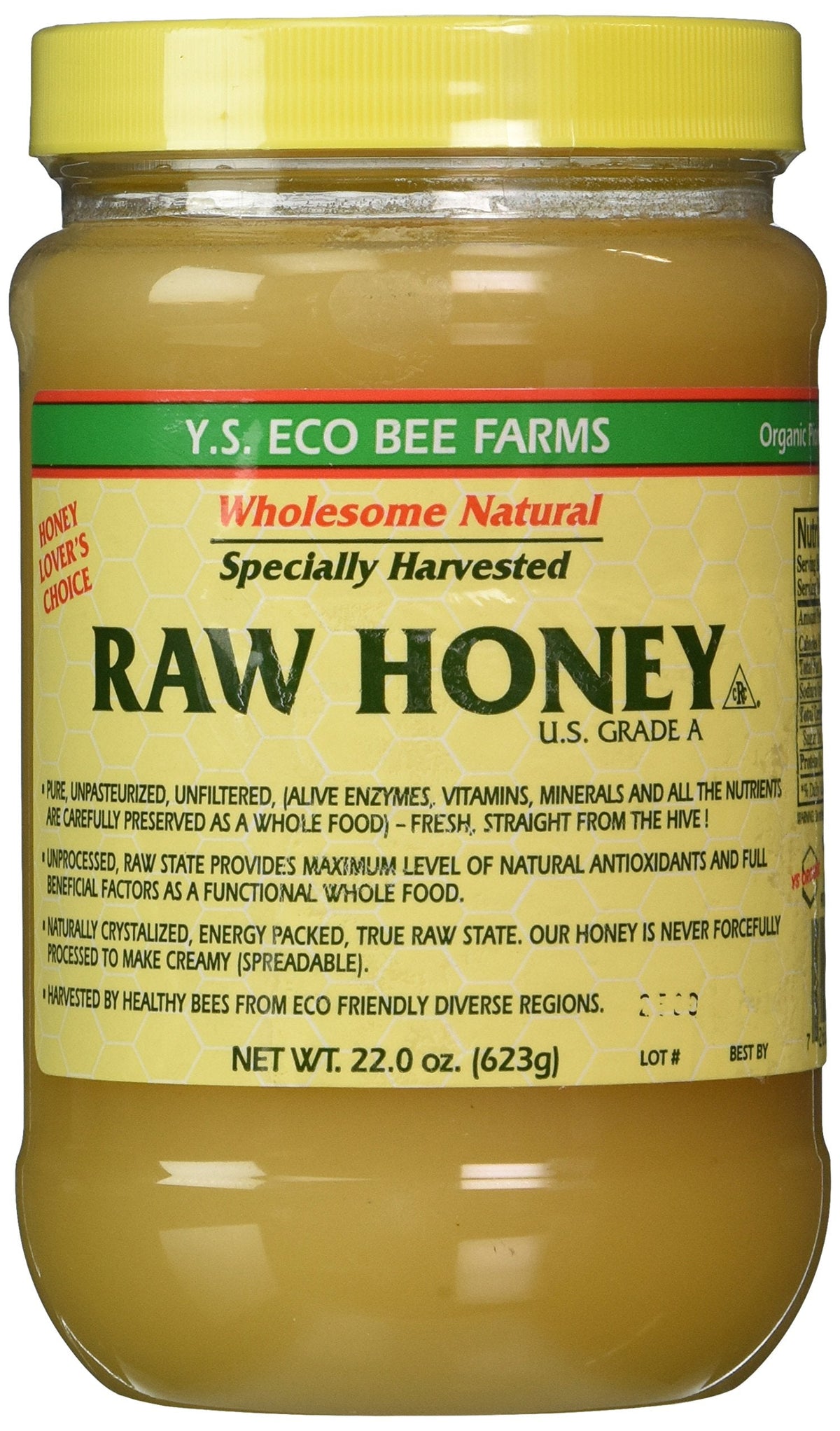 Y.S. Eco Bee Farms Raw Honey – 22 oz Pack of 3 | Pure, Unfiltered & Unpasteurized