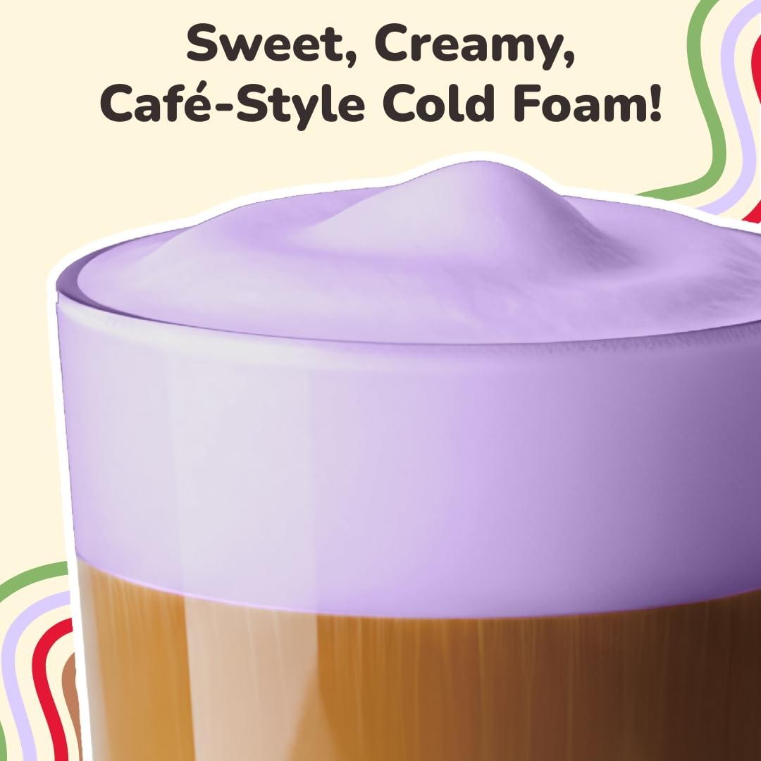 YULU FOODS Salted Ube Cold Foam Sticks – Non-Dairy, Caffeine-Free, 12 Servings | Café-Style Foam for Iced Coffee, Tea & Matcha