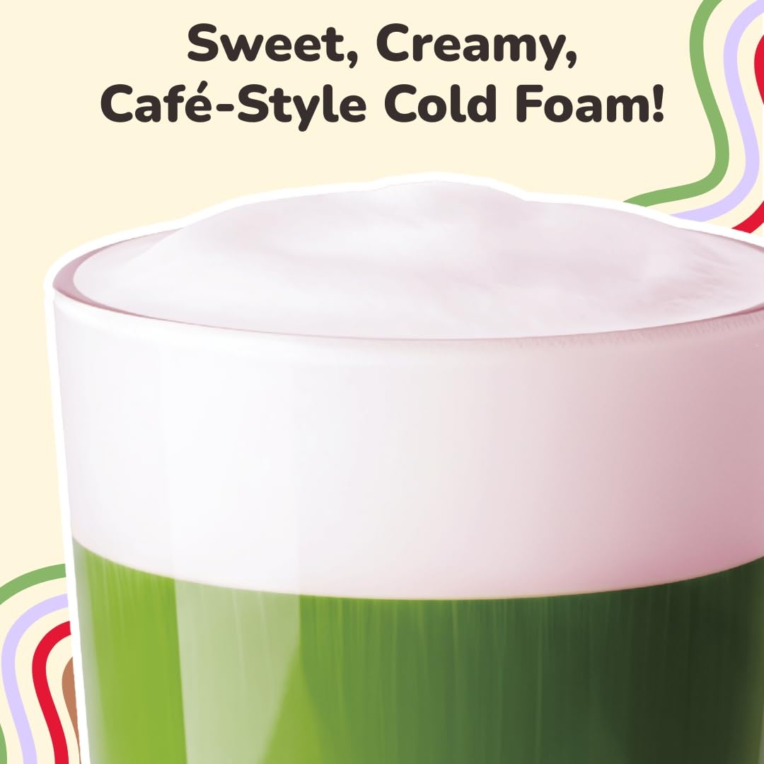 YULU FOODS Strawberry Instant Cold Foam Sticks – Non-Dairy Café-Style Foam for Iced Drinks (12 Servings, 8.47 oz)