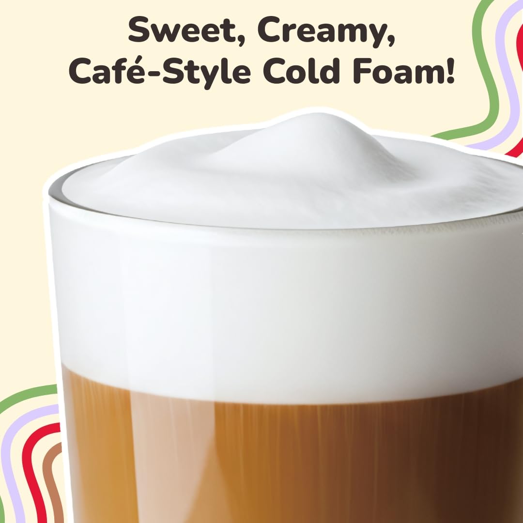 YULU FOODS Sweet Cream Instant Cold Foam Sticks – Non-Dairy Vanilla Cold Foam for Iced Coffee, Tea & Matcha
