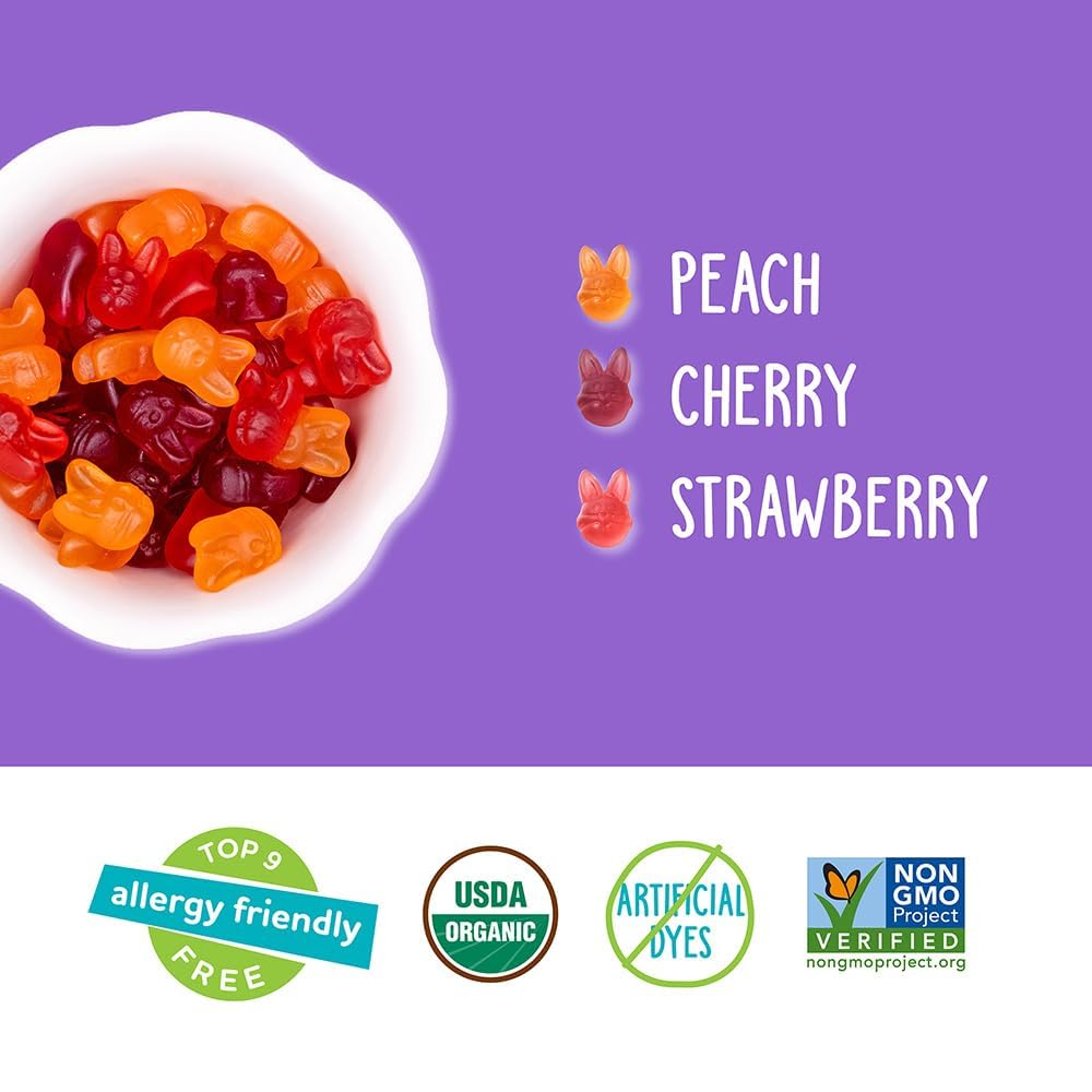 YumEarth Organic Easter Gummy Fruits Chewy Candy – Allergy Friendly (Top 9 Free), Gluten Free, Vegan (0.5 oz x15)