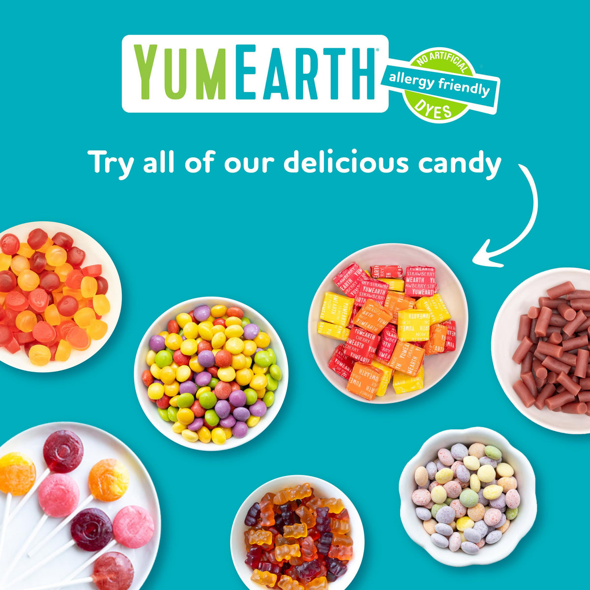 YumEarth Organic Chewys Fruit Flavored Candy Chews – Allergy-Friendly, Gluten Free, Non-GMO, Vegan, No Artificial Dyes (35-Count)