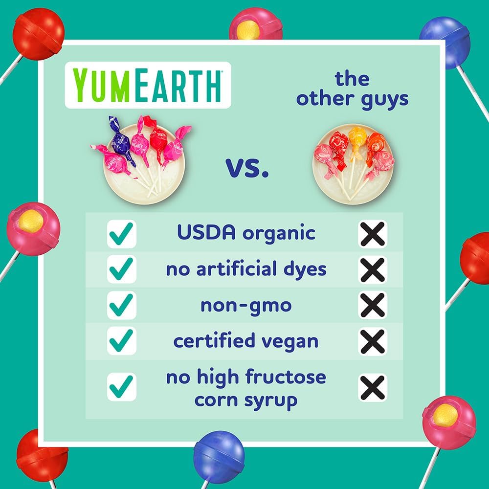 YumEarth Organic Duo Pops – Allergy-Friendly, Vegan, Gluten-Free Lollipops with Fruit Chew Centers (Pack of 3, 20 Count)