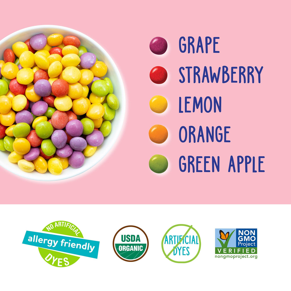 YumEarth Organic Giggles Chewy Candy – Allergy Friendly, No Dyes, Vegan & Gluten Free (5 oz x6)