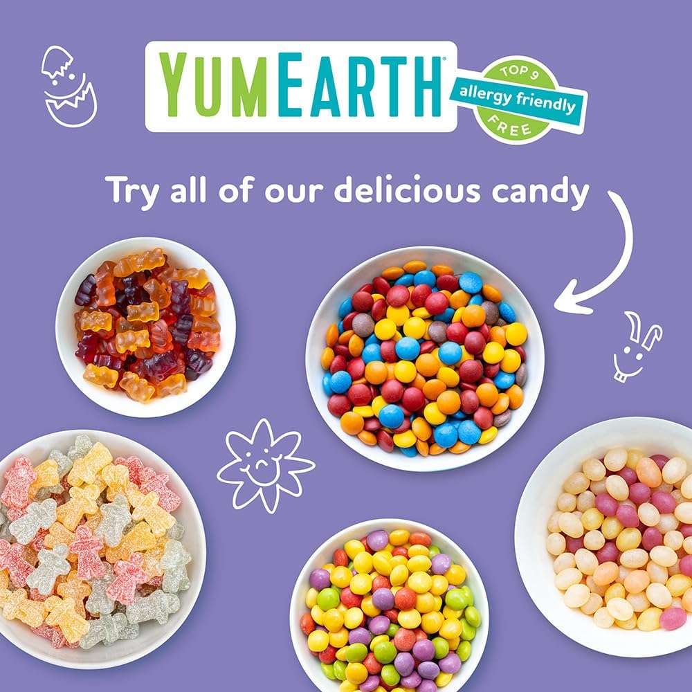 YumEarth Organic Easter Gummy Fruits Chewy Candy – Allergy Friendly (Top 9 Free), Gluten Free, Vegan (0.5 oz x15)