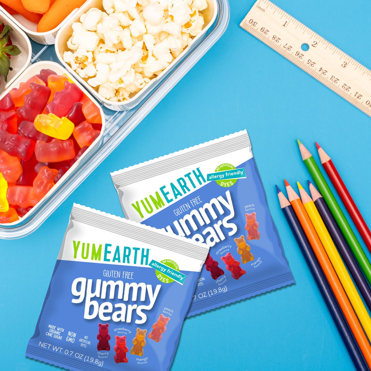 YumEarth Organic Gummy Bears – Gluten Free, Allergy Friendly, 35-Pack (0.7 oz each)