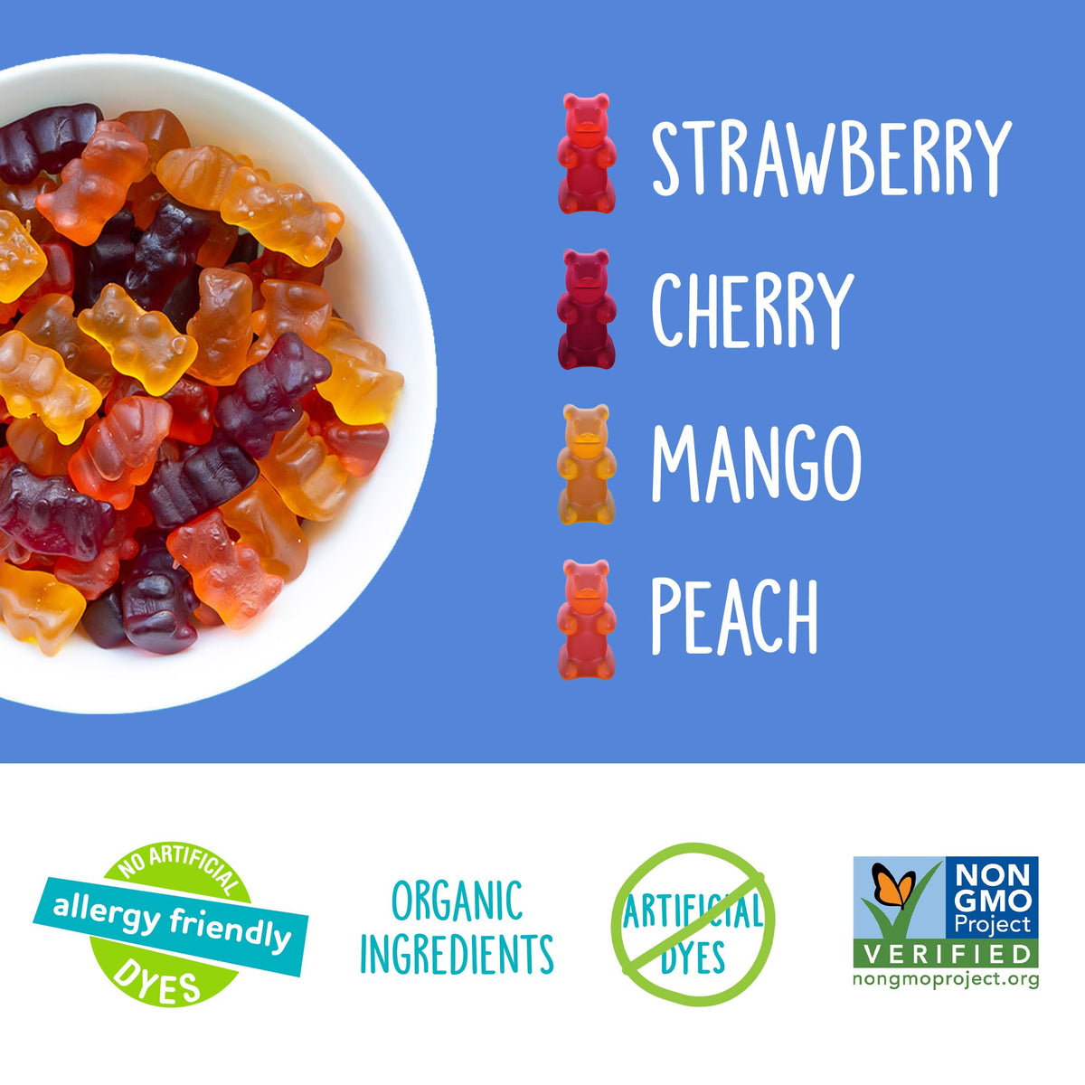 YumEarth Organic Gummy Bears – Gluten Free, Allergy Friendly, 35-Pack (0.7 oz each)