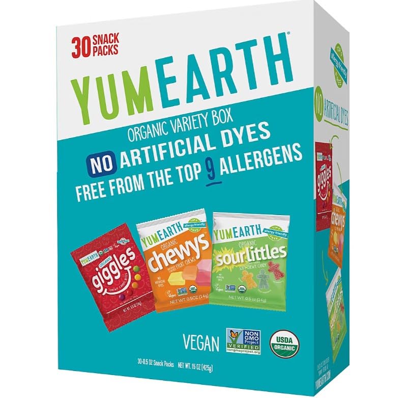 YumEarth Organic Chewy Candies Variety Box, 15 oz | Allergen-Free & Organic