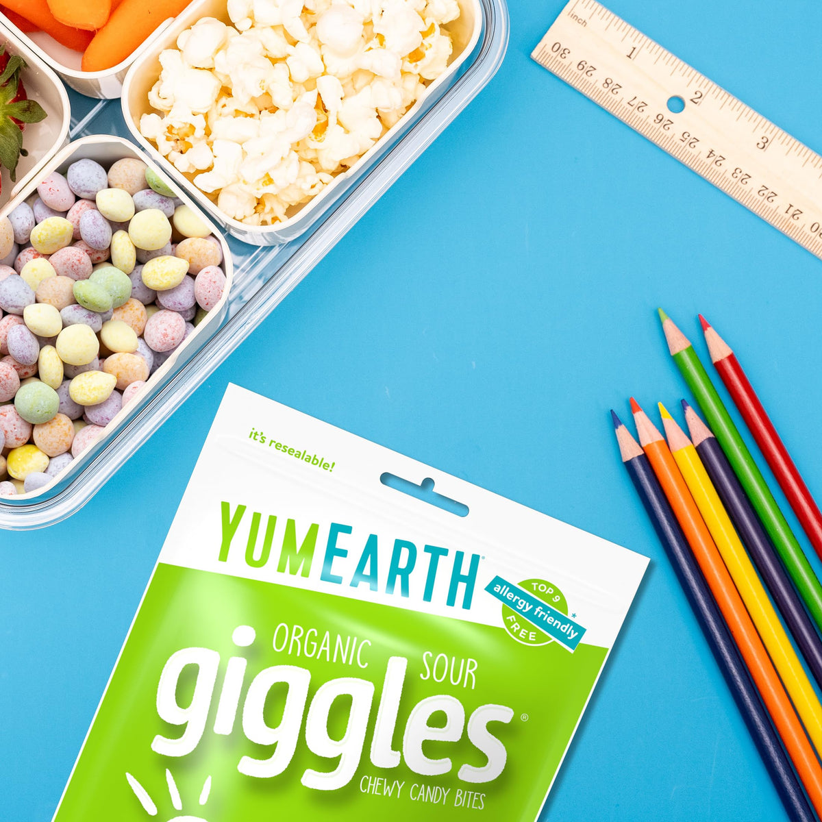 YumEarth Organic Sour Giggles Chewy Candy – Allergy Friendly, Vegan & Gluten Free (Pack of 6)