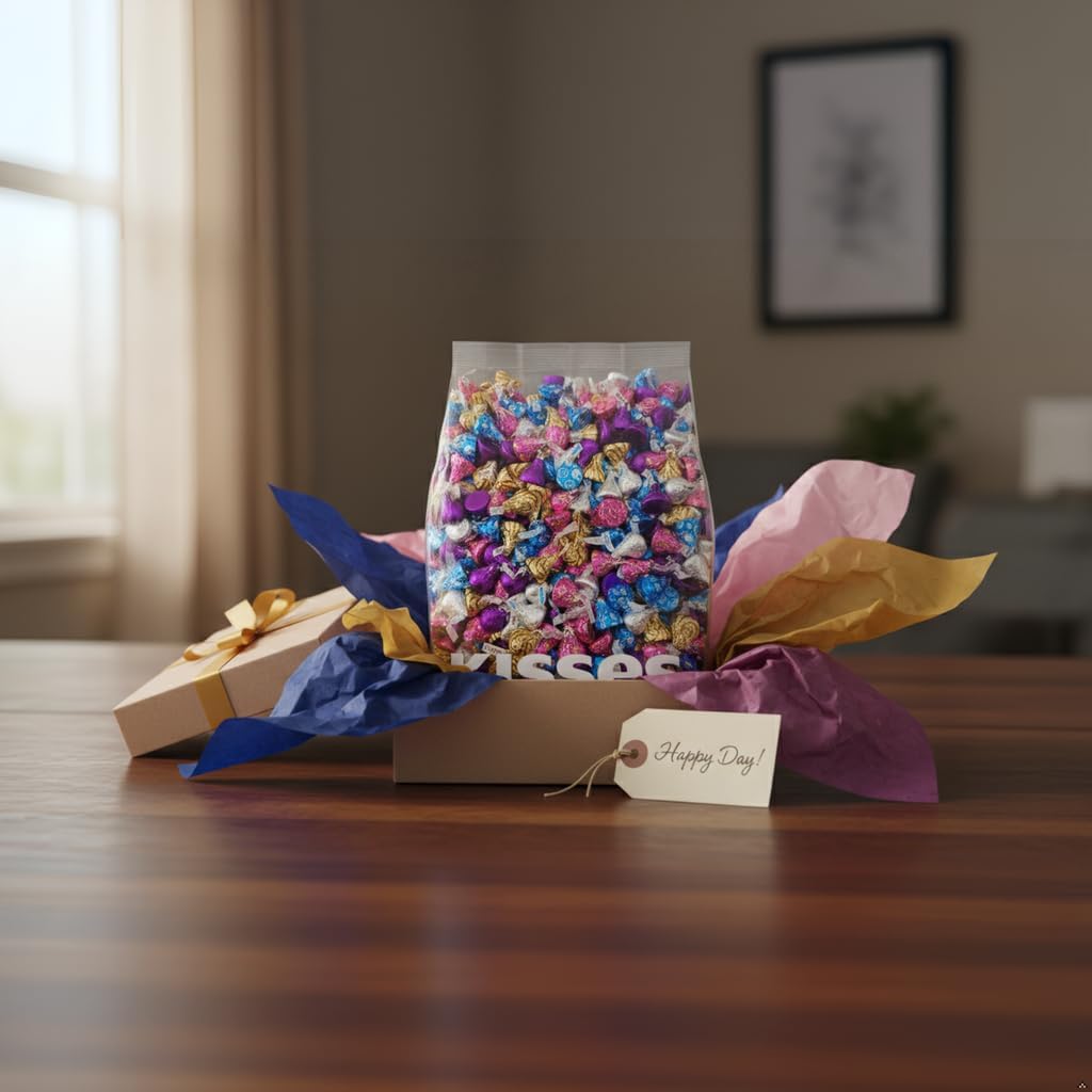 Yummy Chew Assorted Kisses Candy Bulk Pack – 5 lb, Individually Wrapped Chocolates