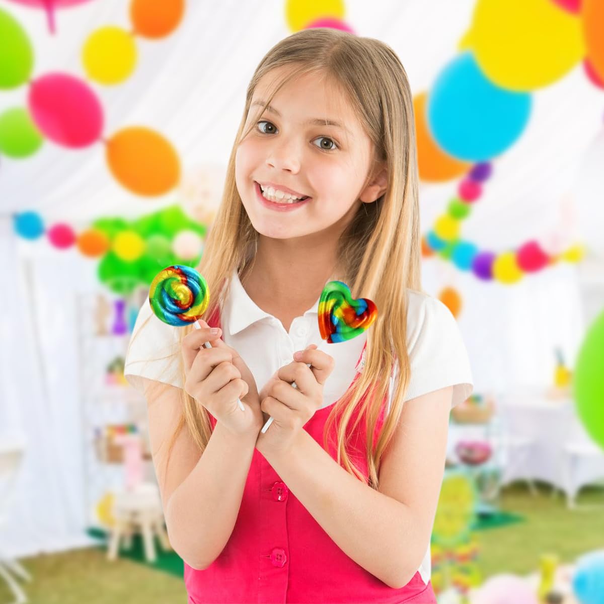Yumzo Carnival Lollipops Rainbow Twist – 100 Count, Individually Wrapped Unicorn Party Favors
