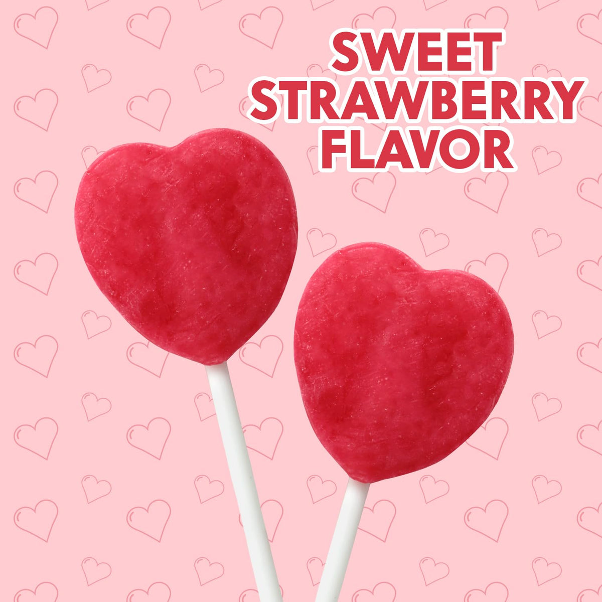 Yumzo Heart Shaped Lollipops – 6lb Valentines Candy Bulk, Strawberry Flavor, Individually Wrapped