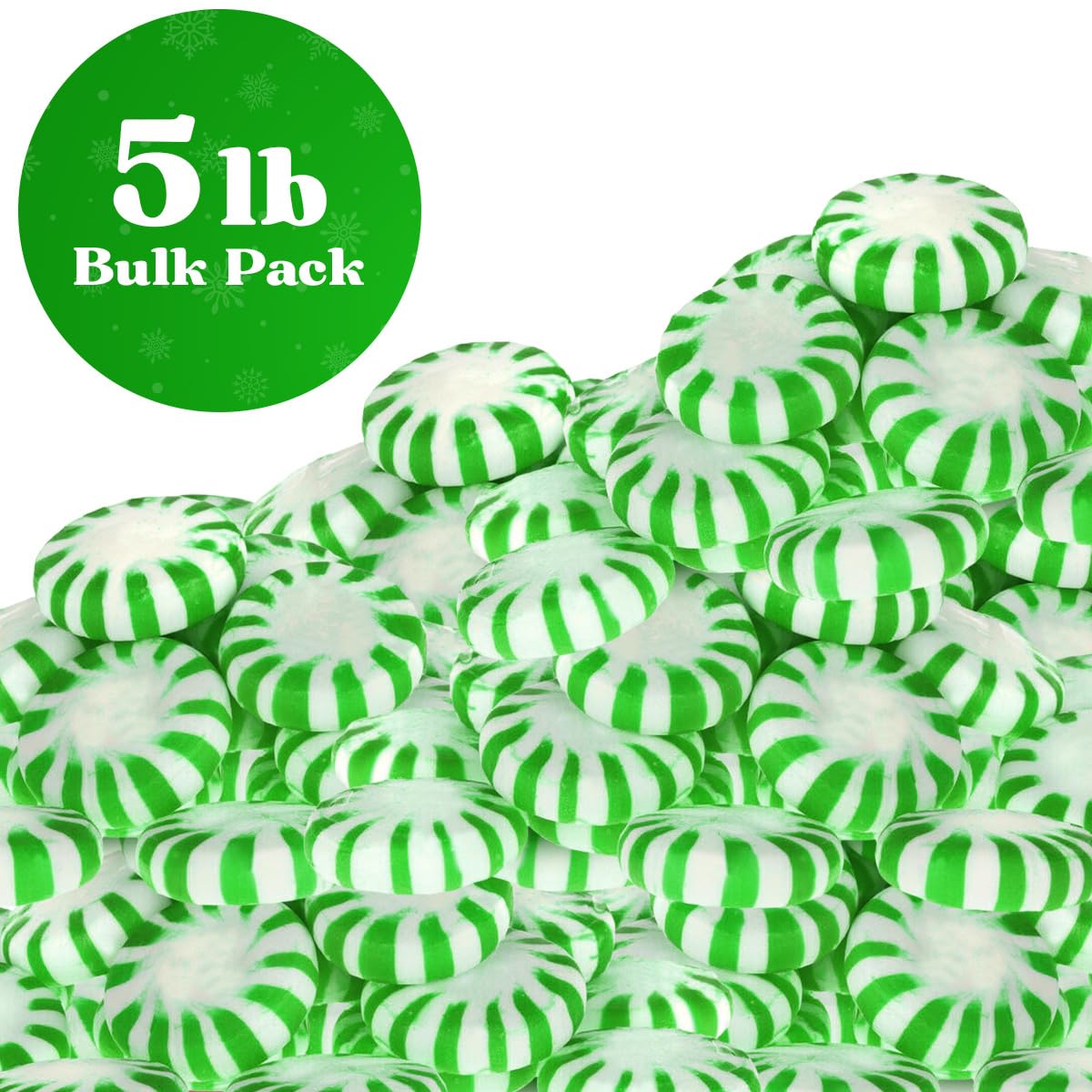 Yumzo Starlight Spearmint – Individually Wrapped Mints, 5 lb Bulk for Office & Events