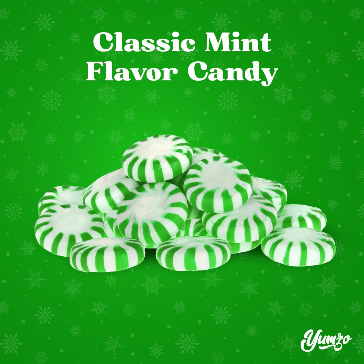 Yumzo Starlight Spearmint – Individually Wrapped Mints, 5 lb Bulk for Office & Events