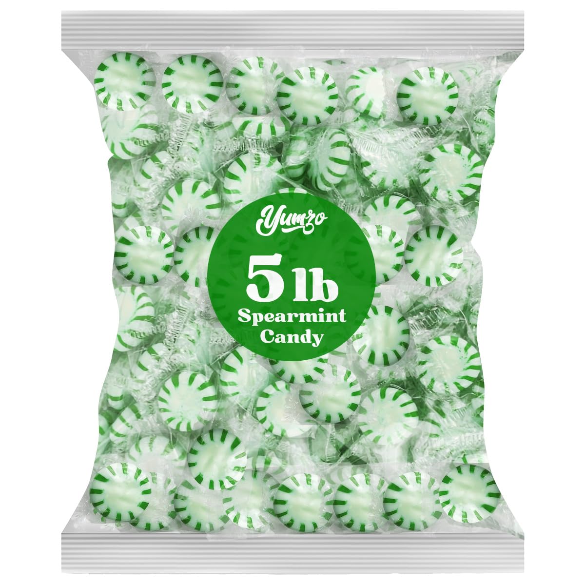 Yumzo Starlight Spearmint – Individually Wrapped Mints, 5 lb Bulk for Office & Events