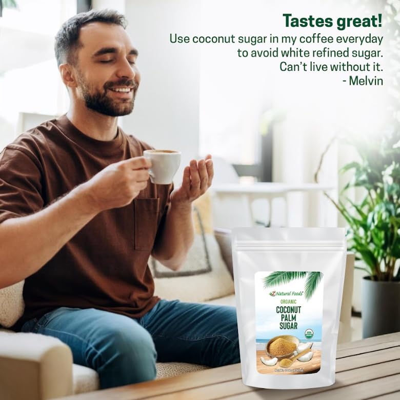 Z Natural Foods Organic Coconut Sugar - Nutrient-Dense, Unrefined Brown Coconut Sugar (10 lb) - Non-GMO, Vegan, Gluten-Free