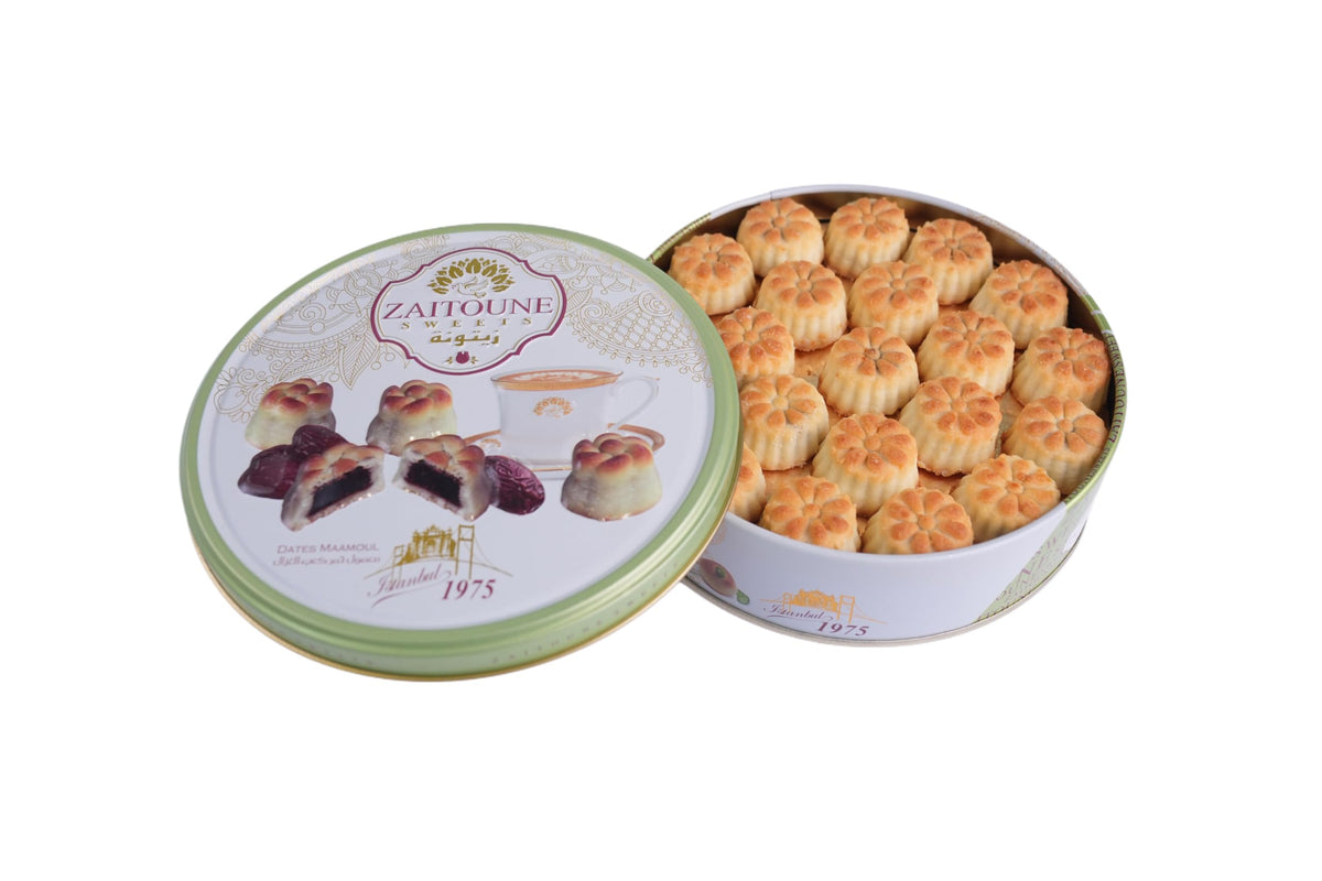 Zaitoune Maamoul Date Cookies – Authentic Middle Eastern Sweets in Elegant Gift Tin (9 oz)