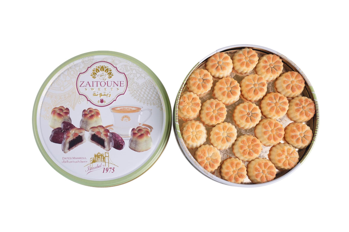 Zaitoune Maamoul Date Cookies – Authentic Middle Eastern Sweets in Elegant Gift Tin (9 oz)