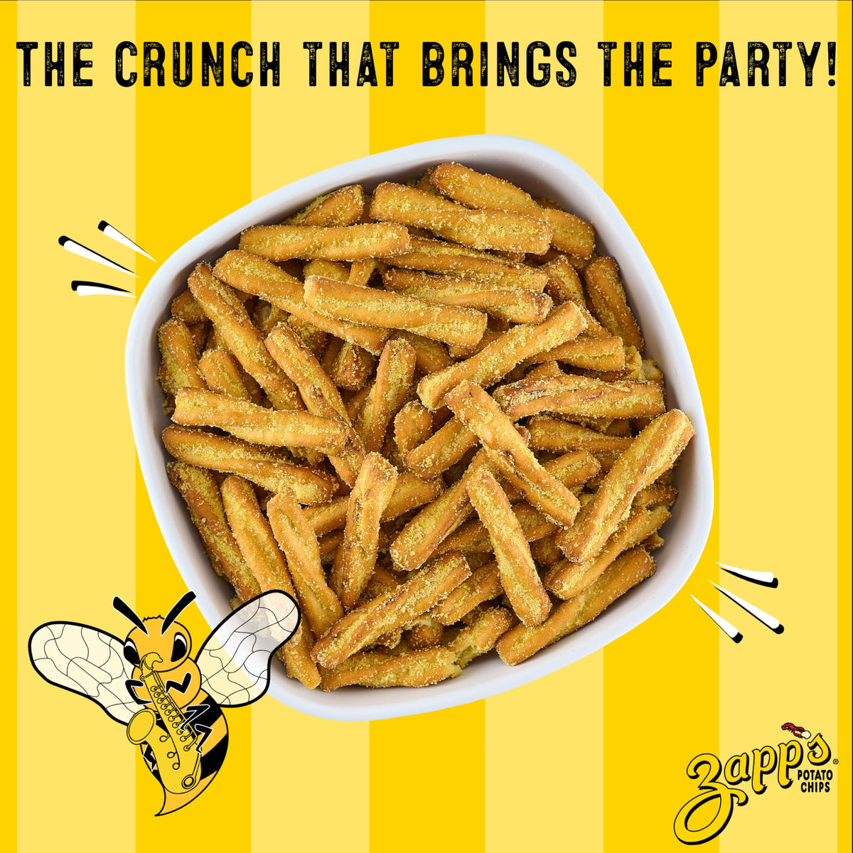 Zapp's Seasoned Pretzel Stix Variety Pack – Voodoo & Jazzy Honey Mustard, 16oz Pouch, Pack of 4