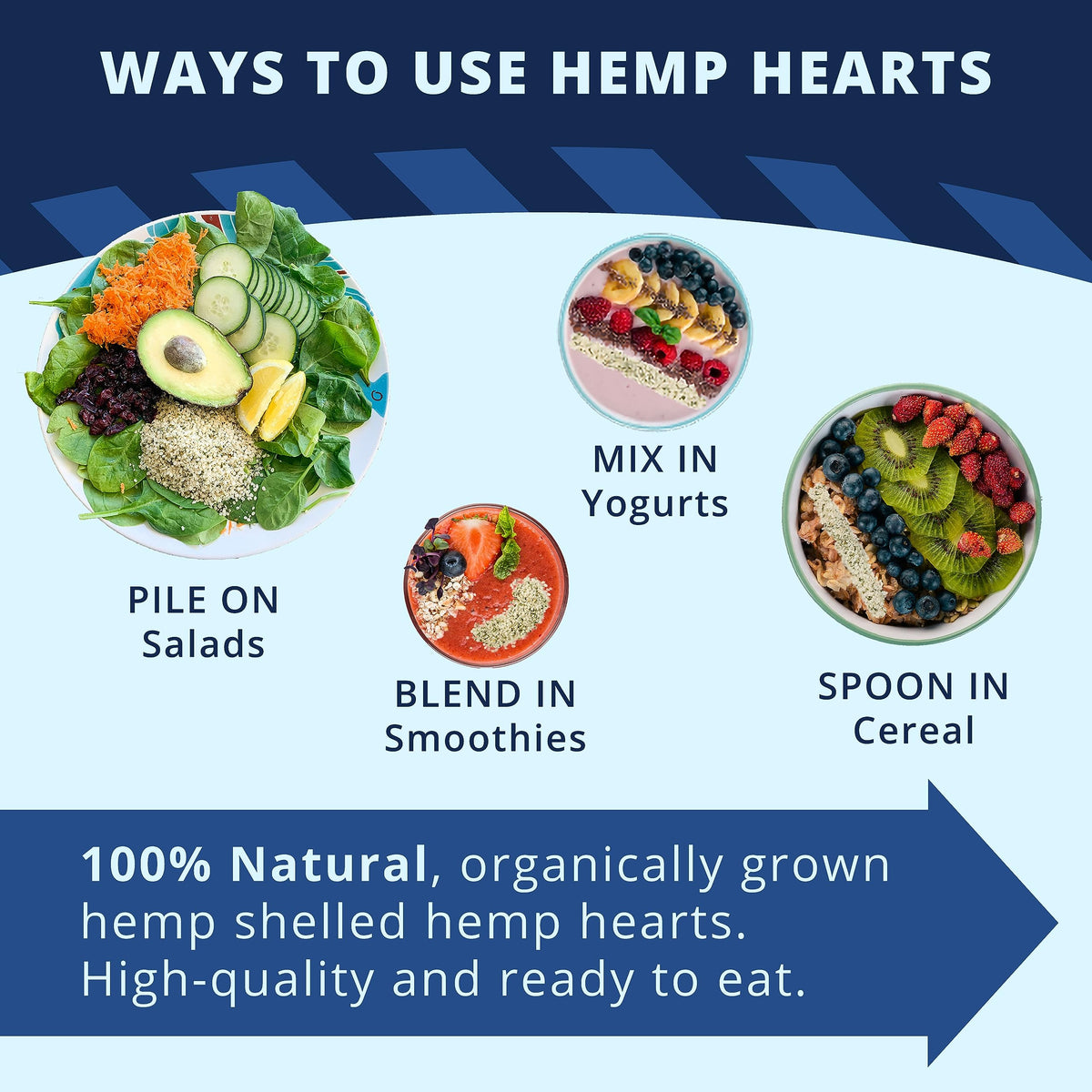 Zatural Hemp Hearts – 3 lb 100% Pure Raw Hulled Hemp Seeds, Non-GMO, Vegan Protein