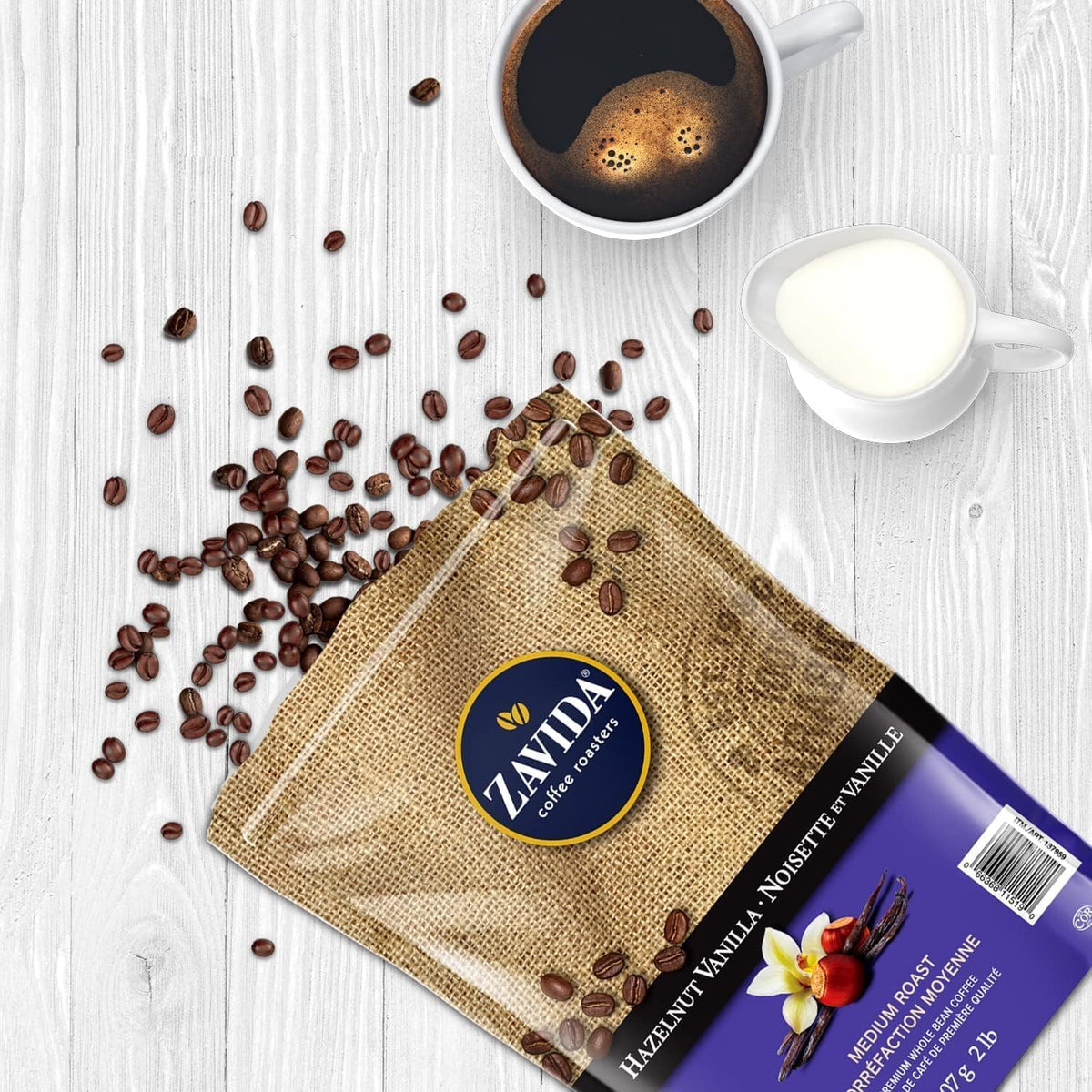 Zavida Premium Hazelnut Vanilla Whole Bean Coffee – 2 lb