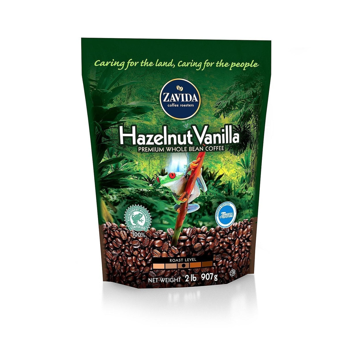 Zavida Hazelnut Vanilla Whole Bean Coffee – 2 lb Pack of 2 | 100% Arabica, Rainforest Alliance Certified