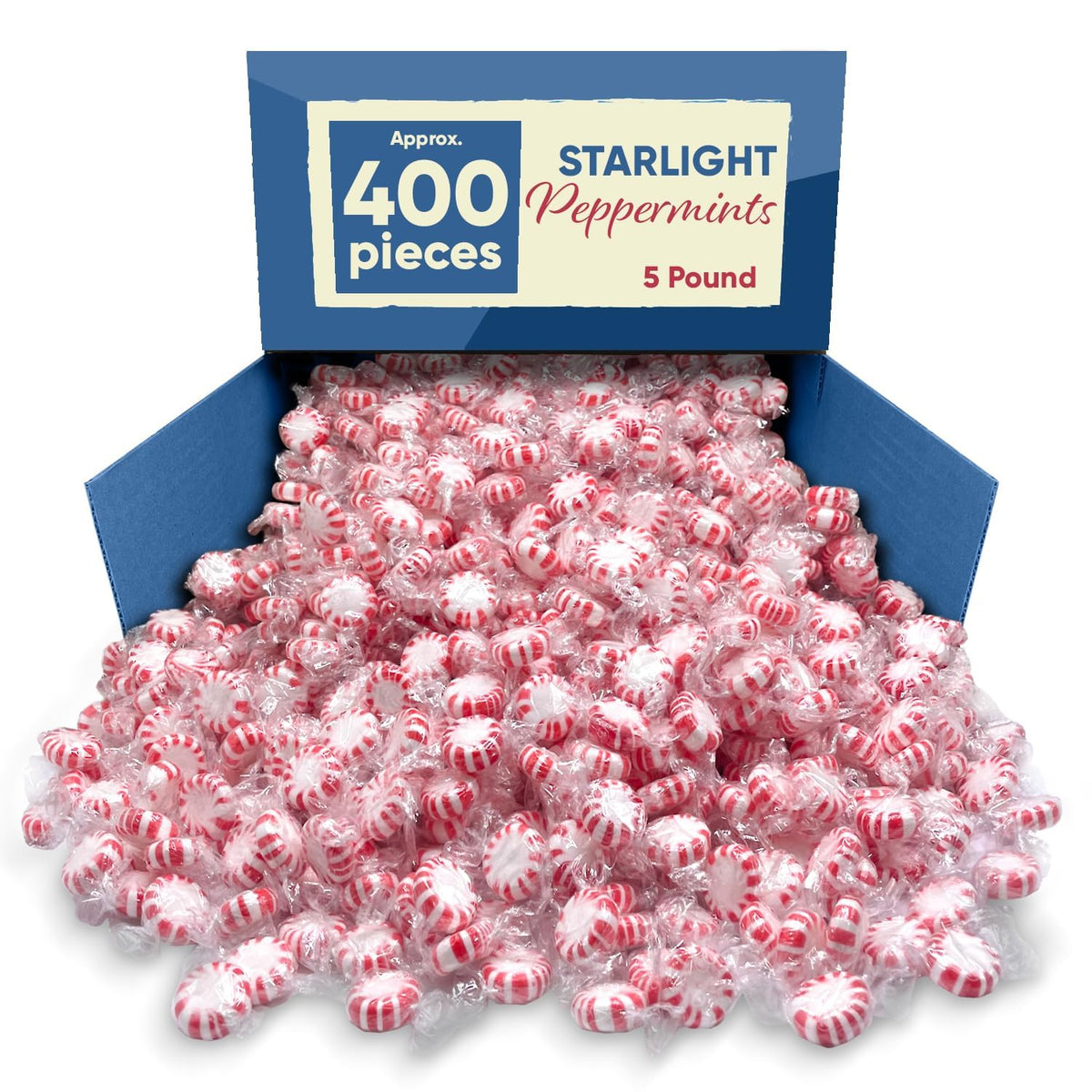 Zenya Tea Shop: Bulk Starlight Peppermint Mints Candy – Individually Wrapped, 5 lb Bag