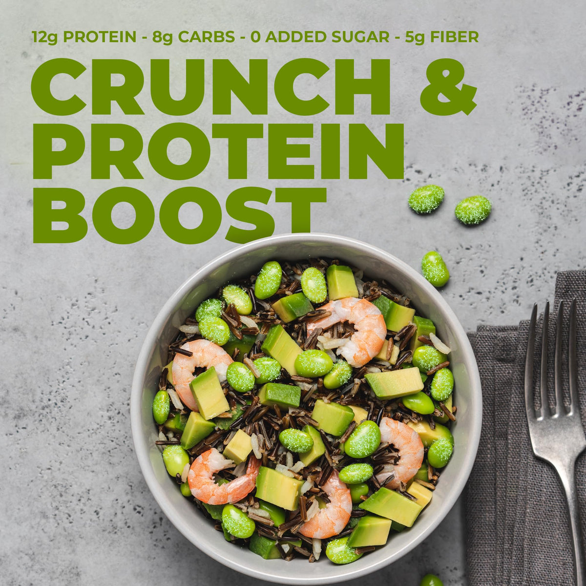 Zest Delites Edamame Snack — Crunchy Dry Roasted Sea Salt, 12g Protein, Vegan, Keto, 0.9oz 24 Pack