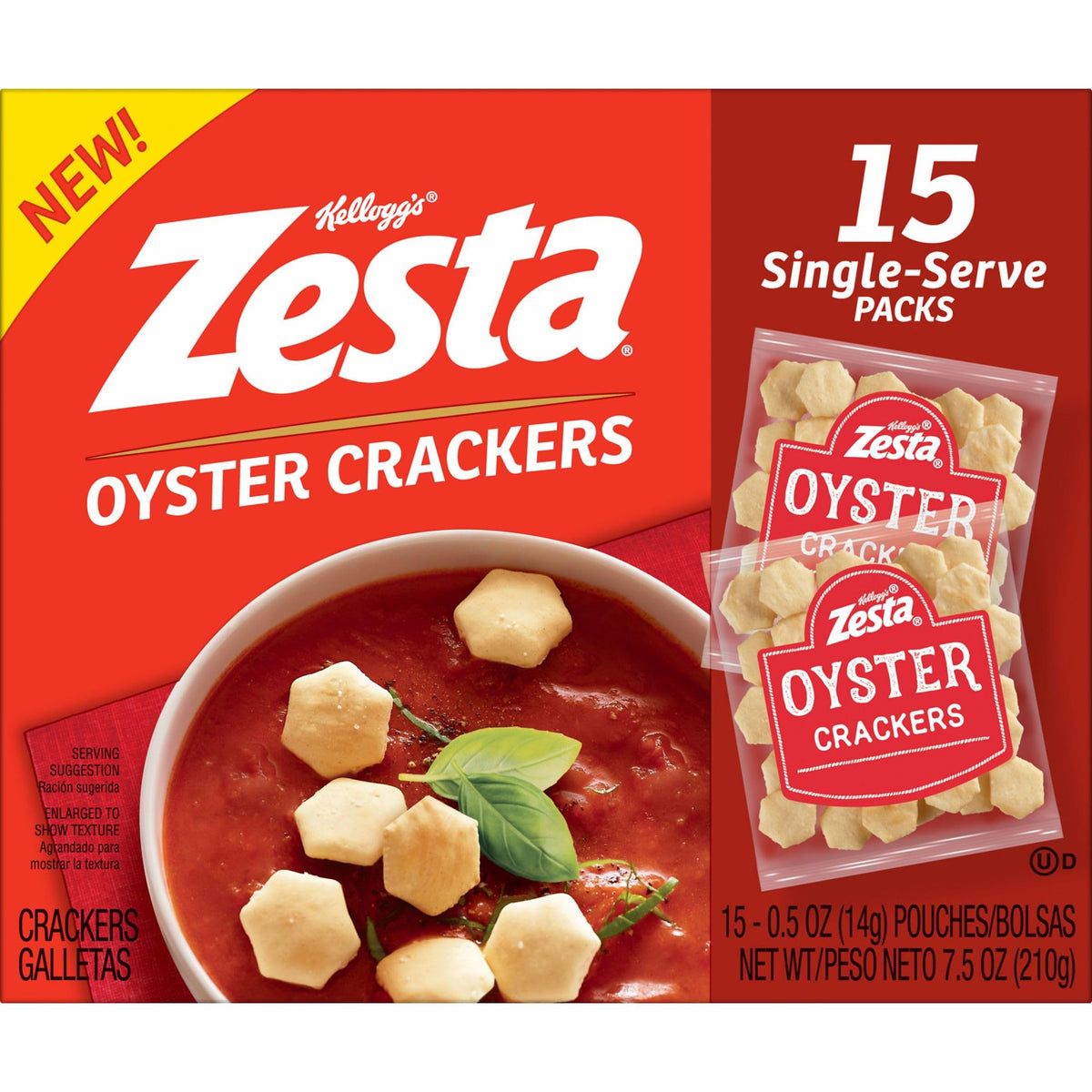 Zesta Oyster Crackers - Original, Single-Serve Packs (6 Boxes, 90 Pouches)
