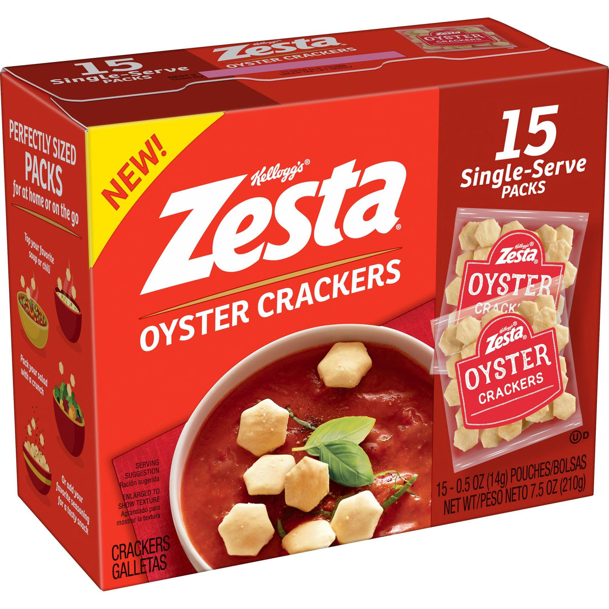 Zesta Oyster Crackers - Original, Single-Serve Packs (6 Boxes, 90 Pouches)