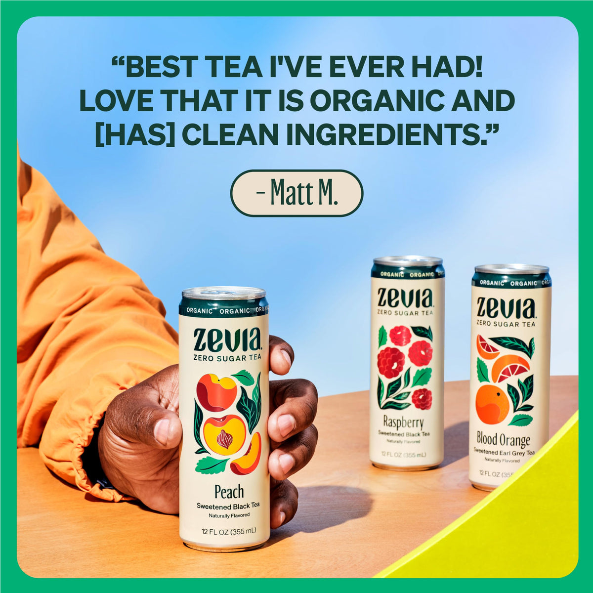 Zevia Black Tea Raspberry – Zero Sugar, Zero Calorie, 12 oz Cans (12-Pack)