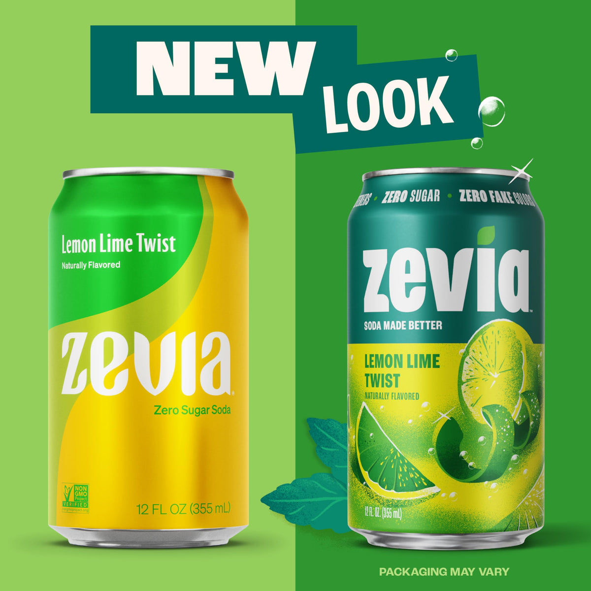 Zevia Zero Sugar Soda – Lemon Lime Twist, 12 oz Cans (24-Pack)