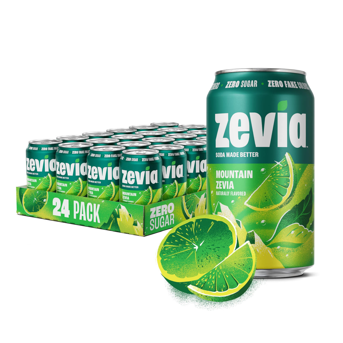 Zevia Mountain Zevia Zero Sugar Soda – 24-Pack, 12 oz Cans