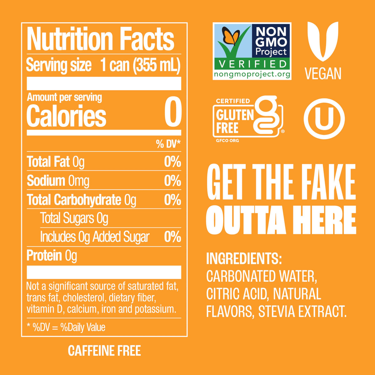 Zevia Orange Soda – Zero Sugar, Zero Calories, Naturally Sweetened, 24-Pack