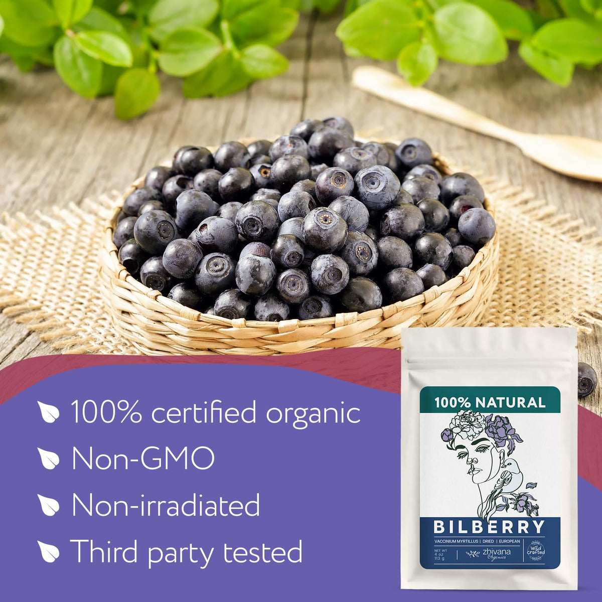 Wild Bilberry Dried Fruits (4 oz) – Bilberry Tea | Zhivana Organics