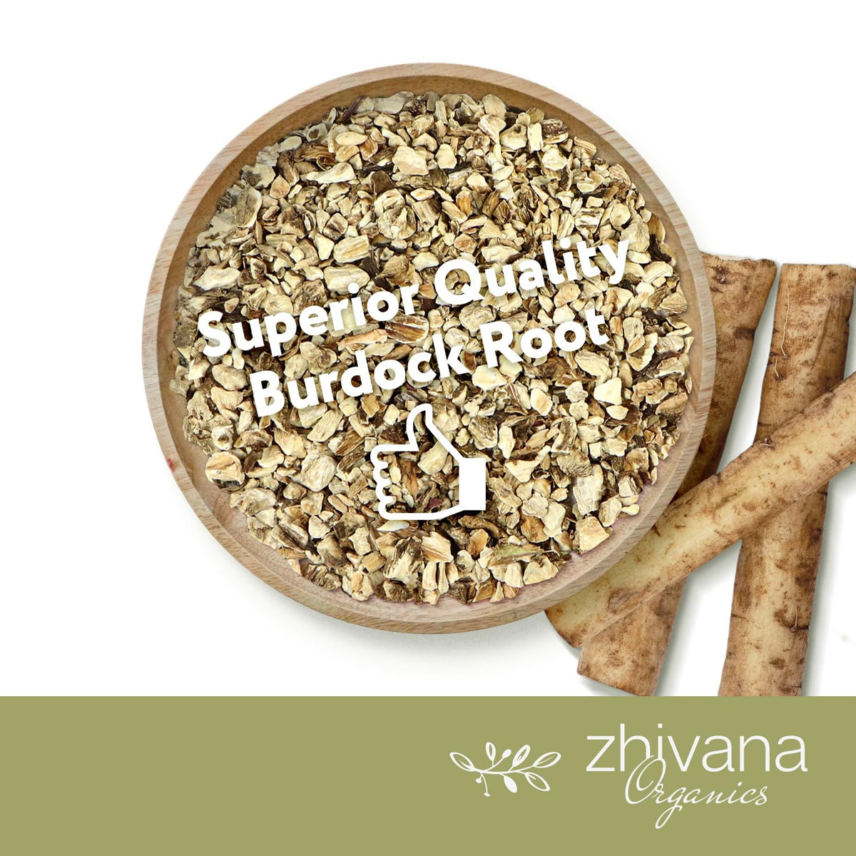 Zhivana Organics Premium Burdock Root Tea (16 oz) – Organic Burdock Root Tea, Loose Leaf