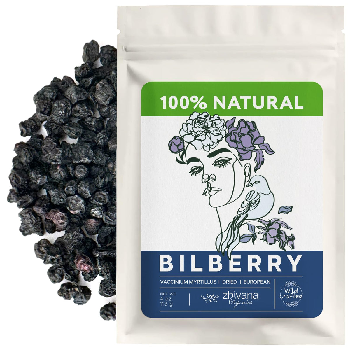 Wild Bilberry Dried Fruits (4 oz) – Bilberry Tea | Zhivana Organics