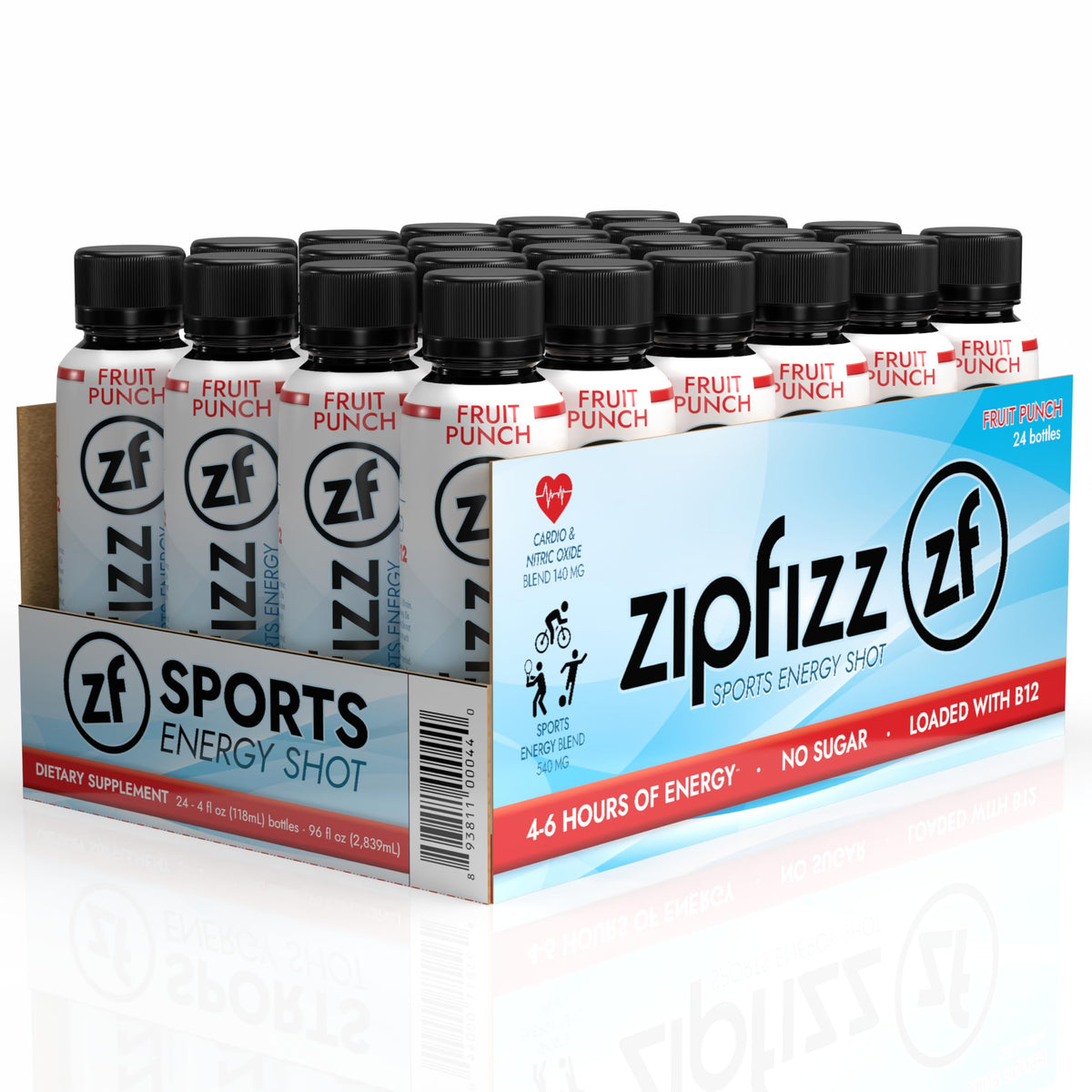 Zipfizz Sport Energy Shot – Fruit Punch, 4oz | Hydration and Natural Energy