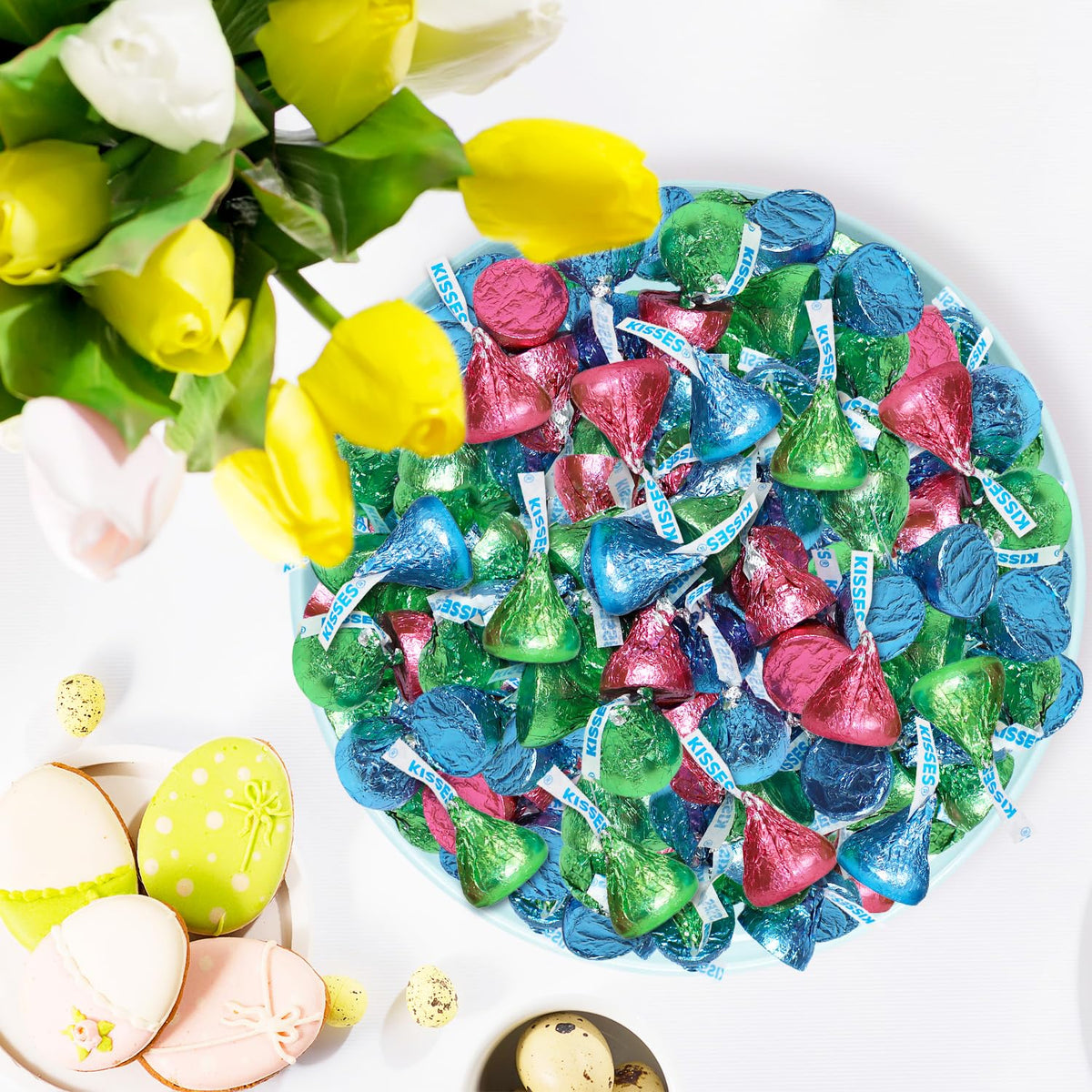 Zisbers Bulk Easter Kisses Milk Chocolate 2 lb – 200 Pieces, Individually Wrapped for Easter Baskets, Egg Hunts & Party Favors