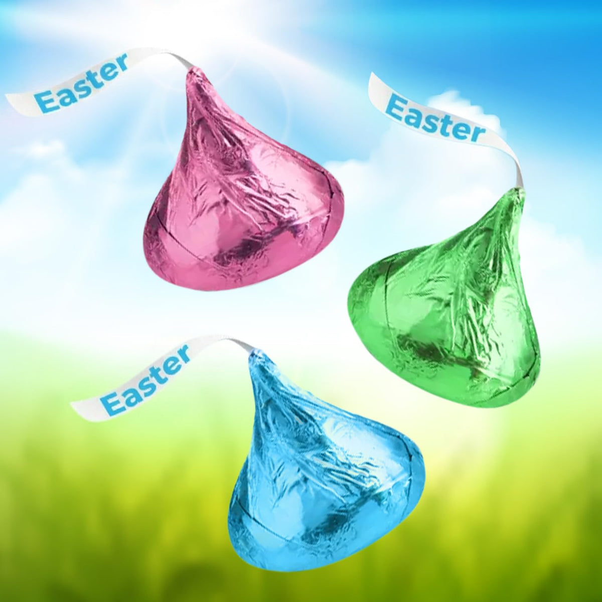Zisbers Bulk Easter Kisses Milk Chocolate 2 lb – 200 Pieces, Individually Wrapped for Easter Baskets, Egg Hunts & Party Favors