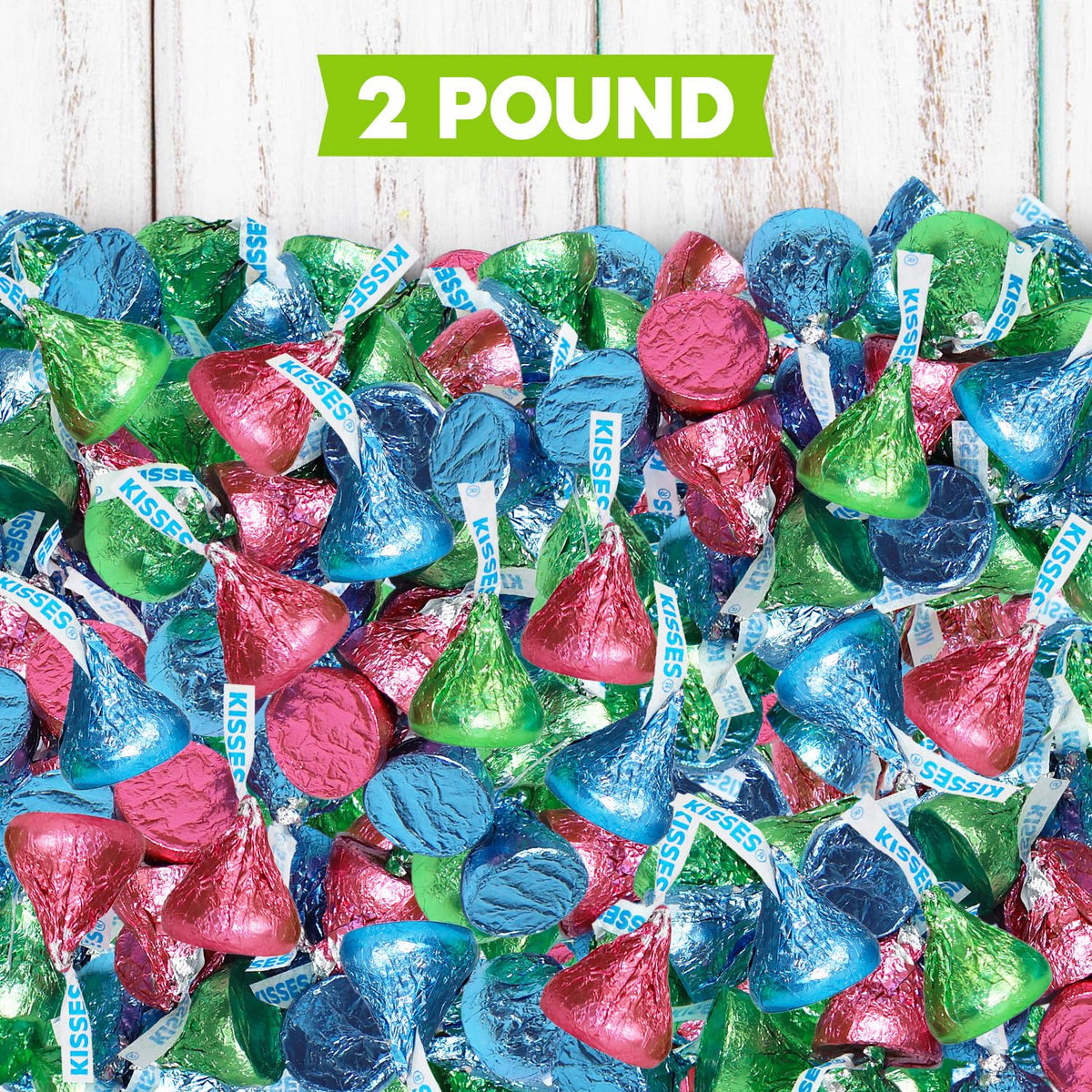Zisbers Bulk Easter Kisses Milk Chocolate 2 lb – 200 Pieces, Individually Wrapped for Easter Baskets, Egg Hunts & Party Favors