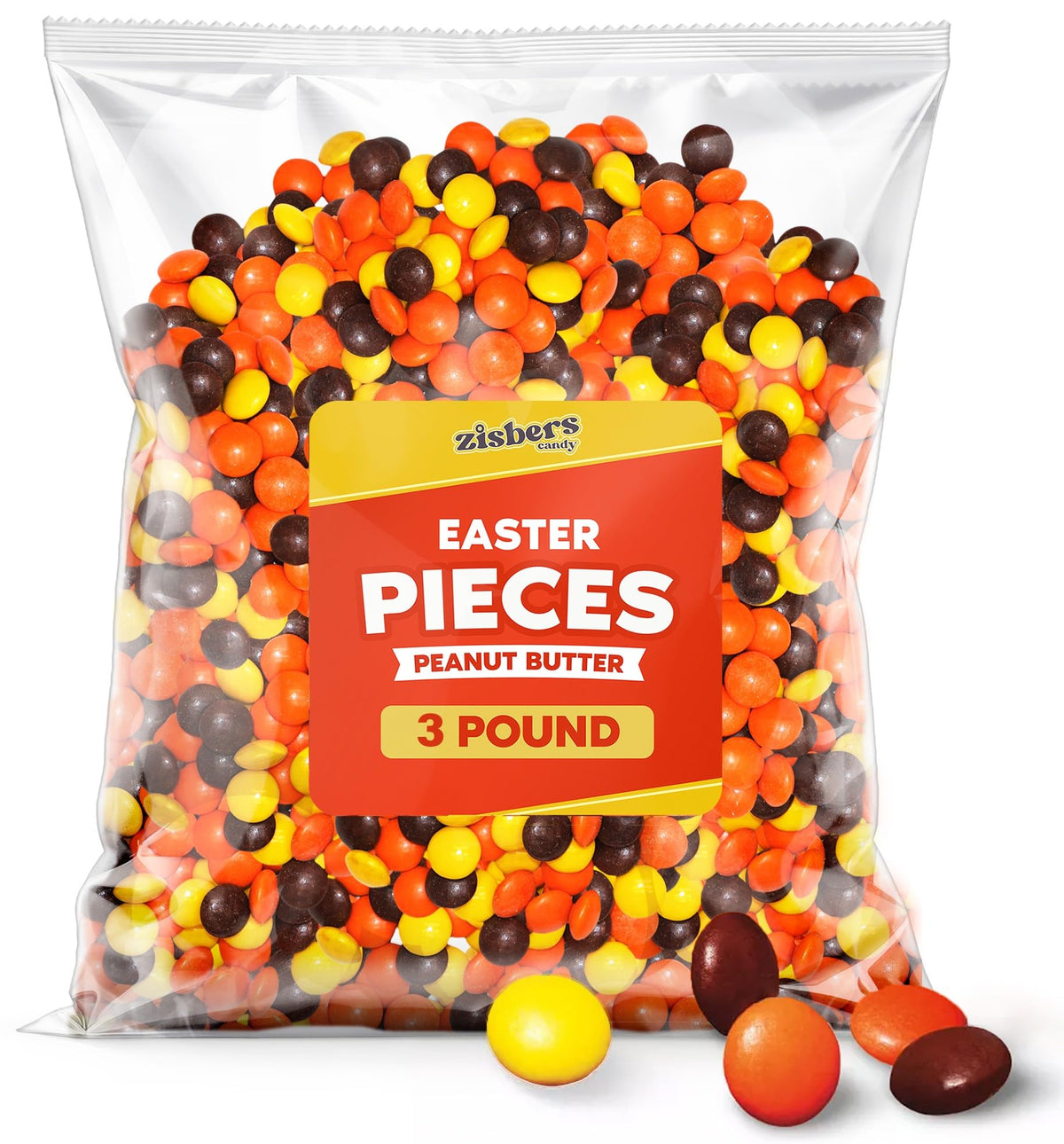 Zisbers Peanut Butter Chocolate Candy Pieces – Bulk 3 lb for Easter & Desserts