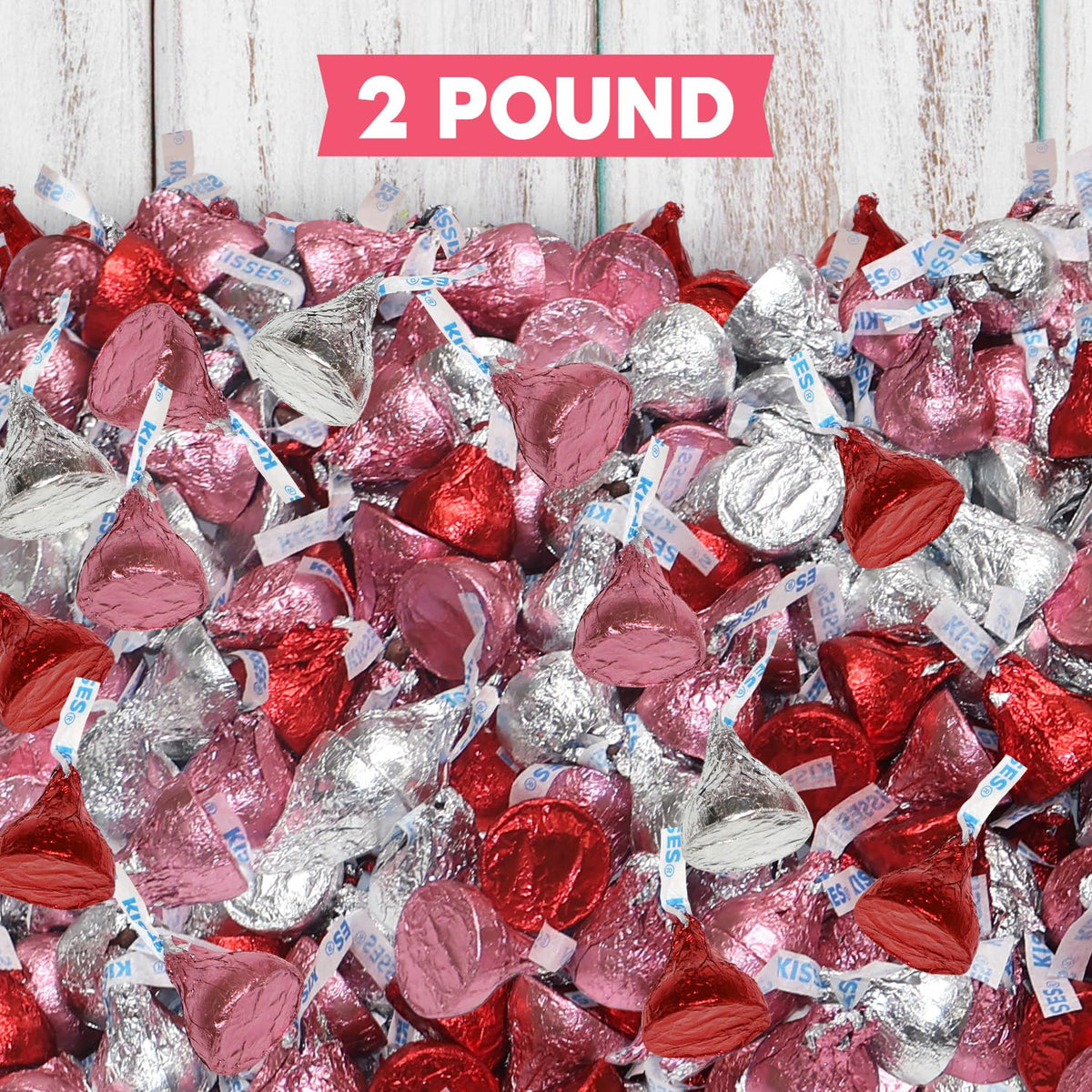 Valentine’s Kisses Milk Chocolate Candy – 2 lb Bulk, Individually Wrapped by Zisbers
