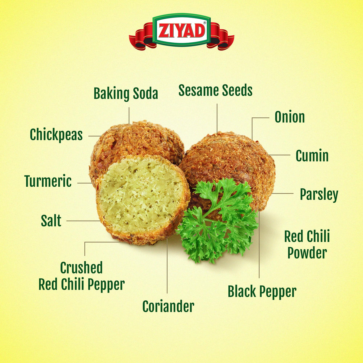 Ziyad Falafel Dry Mix – Gluten-Free, Vegan, Non-GMO, 12 oz (Pack of 6)