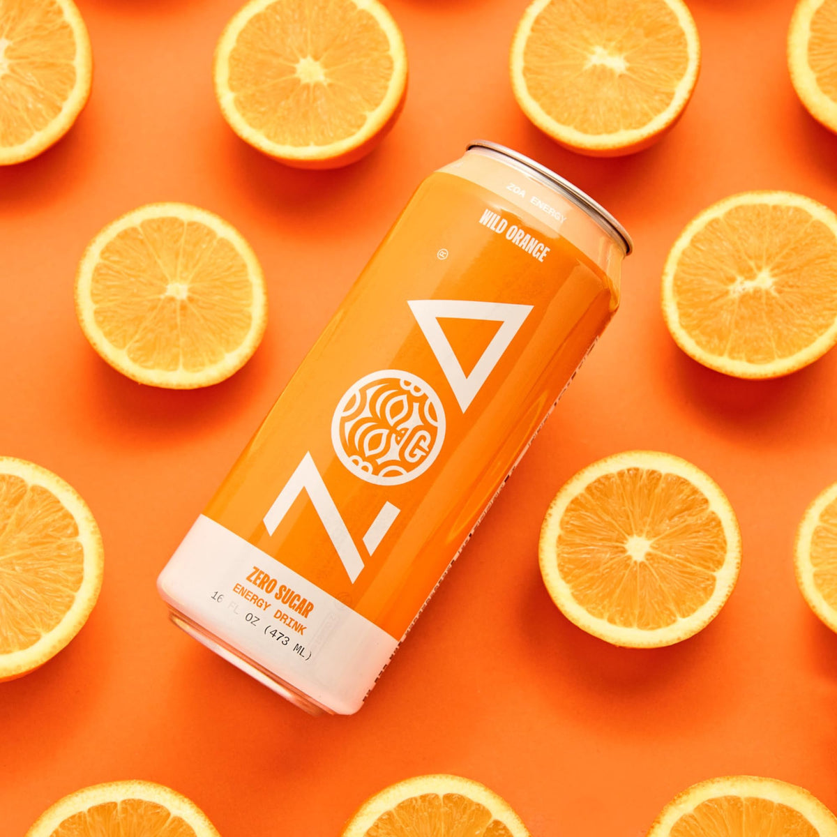 ZOA Wild Orange Zero Sugar Energy Drink | Natural Caffeine, Vitamin C & B-Vitamins | Gluten-Free, Keto-Friendly 16 oz Can Pack