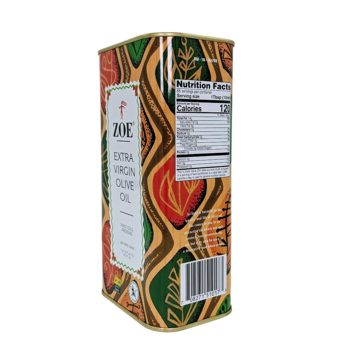 ZOE Extra Virgin Olive Oil – 1-Liter Tin Pack (2-Pack)
