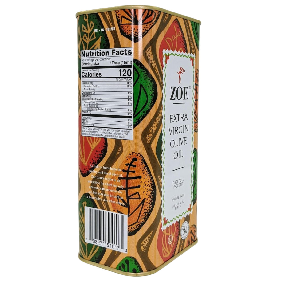 ZOE Extra Virgin Olive Oil – 1-Liter Tin Pack (2-Pack)