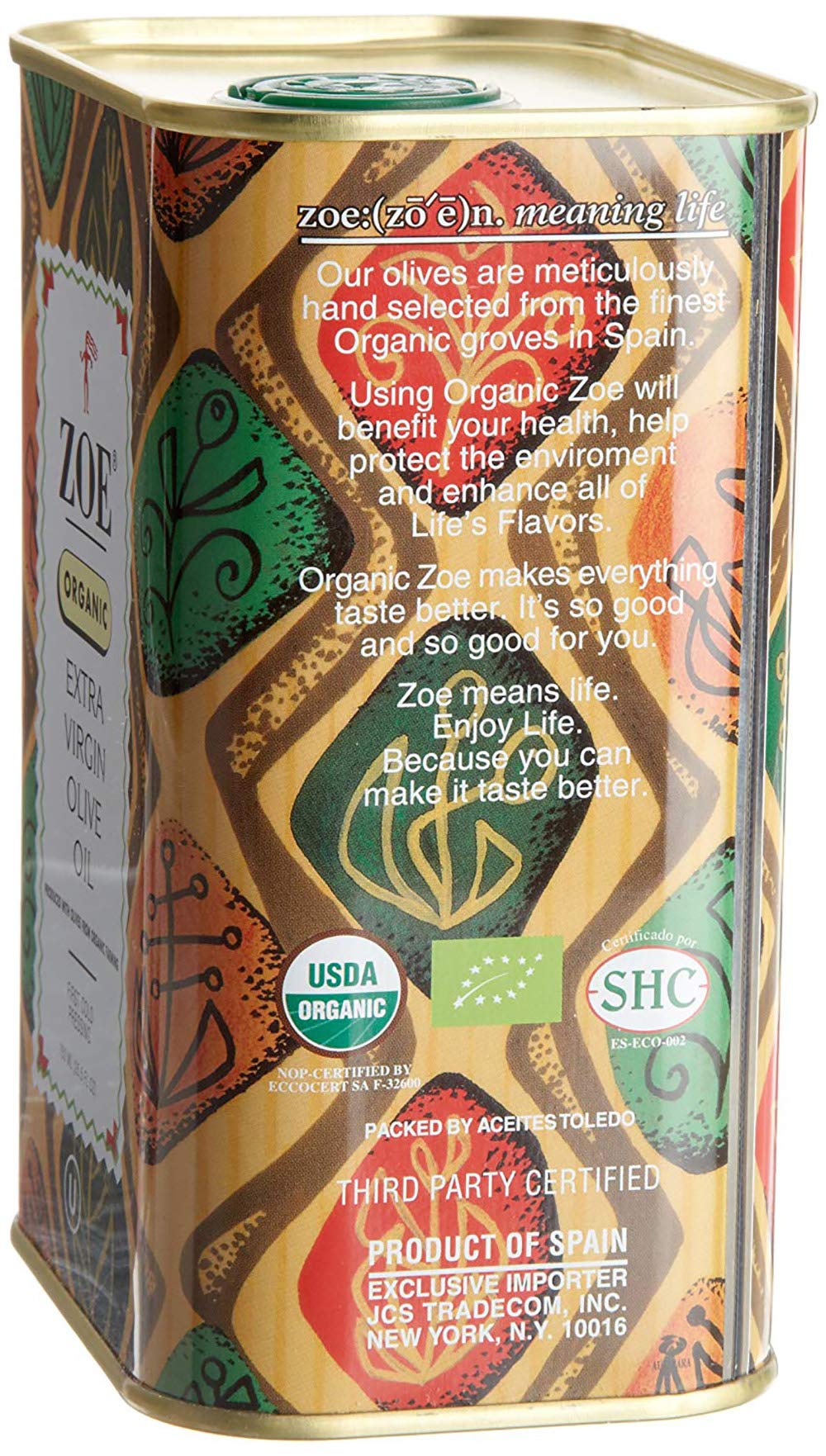 ZOE Organic Extra Virgin Olive Oil – 25.5 oz | Cold-Pressed Spanish EVOO