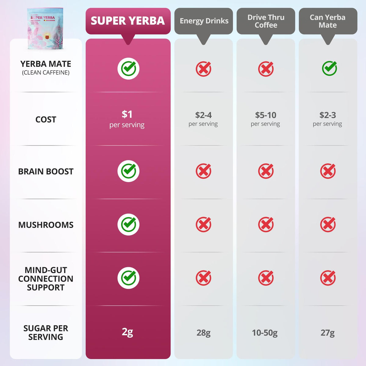 ZOOONE Super Yerba Mate Instant Powder – Raspberry Lemonade, 30 Packets | Energy, Focus & Gut Support