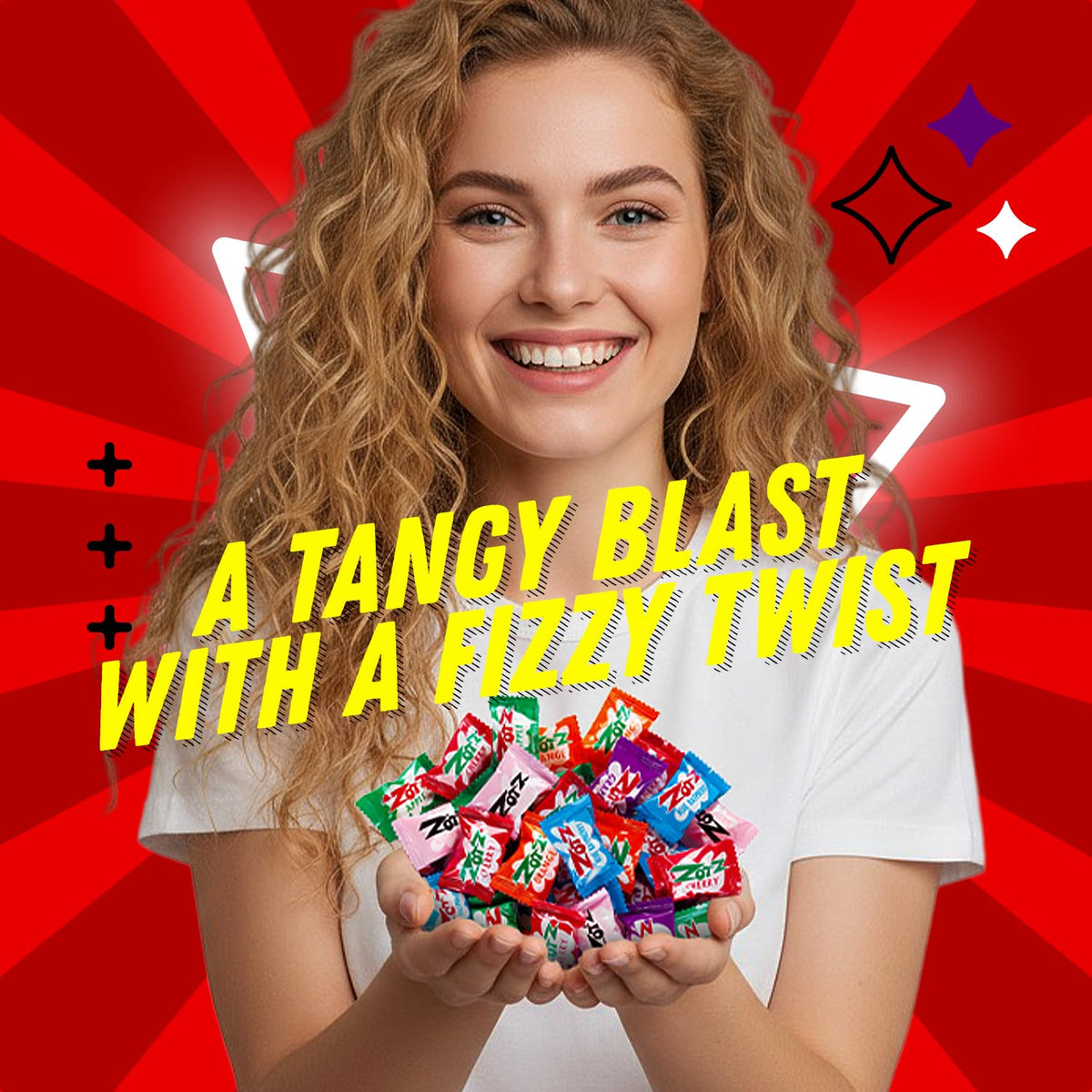 ZOTZ Fizzy Sour Candy Bulk – 425 Pieces, 7 Assorted Flavors, Individually Wrapped